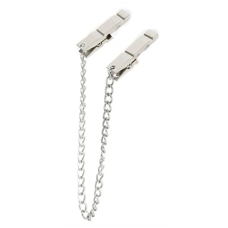 MenSteel Pince-tétons Pegs avec chaîne